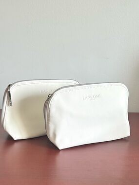 2/$10 Lancome cosmetics pouches-white